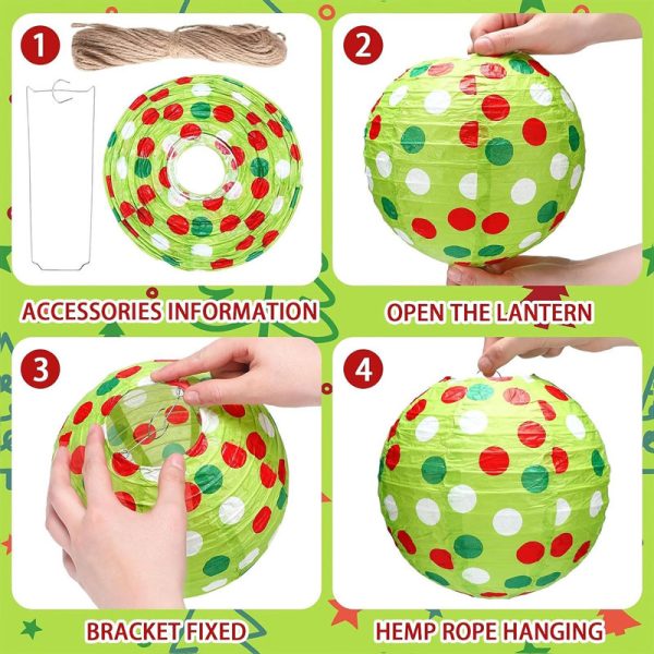 New-Trending-8-Inch-Handmade-Grinch-Theme-Paper-Lantern-Outdoor-Courtyard-Christmas-Party-Decoration-with-Hanging-Ornament--setup-steps