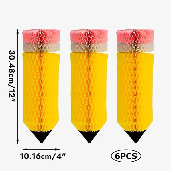 YACHEN-6PCS-Hanging-Pencil-Lanterns-Honeycombs-Decorations-Back-to-School-Classroom-Ceiling-Decor-Birthday-Supplies-Decorations-size