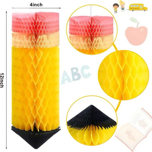 YACHEN-6PCS-Hanging-Pencil-Lanterns-Honeycombs-Decorations-Back-to-School-Classroom-Ceiling-Decor-Birthday-Supplies-Decorations-size1