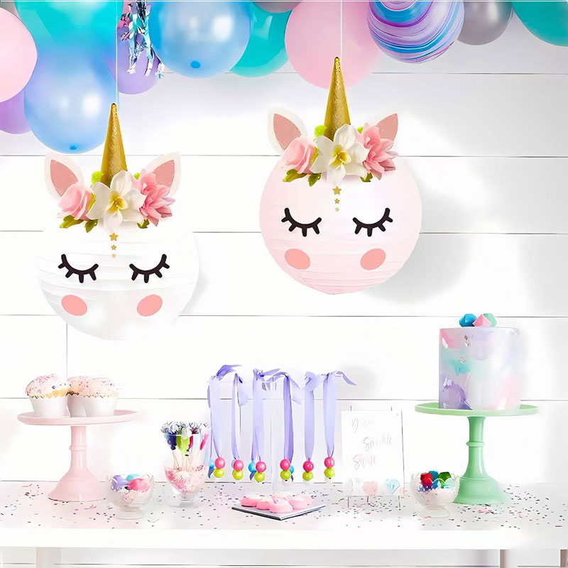 YACHEN-Diy-Unicorn-Paper-Lanterns-Party-Supplies-Table-Centerpieces-Baby-Shower-Kids-Birthday-Party-Decoration-Supplies-usage-scene