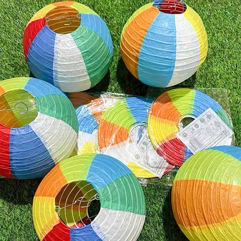 YACHEN-Pool-Party-Summer-Luau-Themed-Wall-Hanging-Decorations-Colorful-6-8-12inch-Round-Paper-Lanterns-for-Party-Supplies-top-view