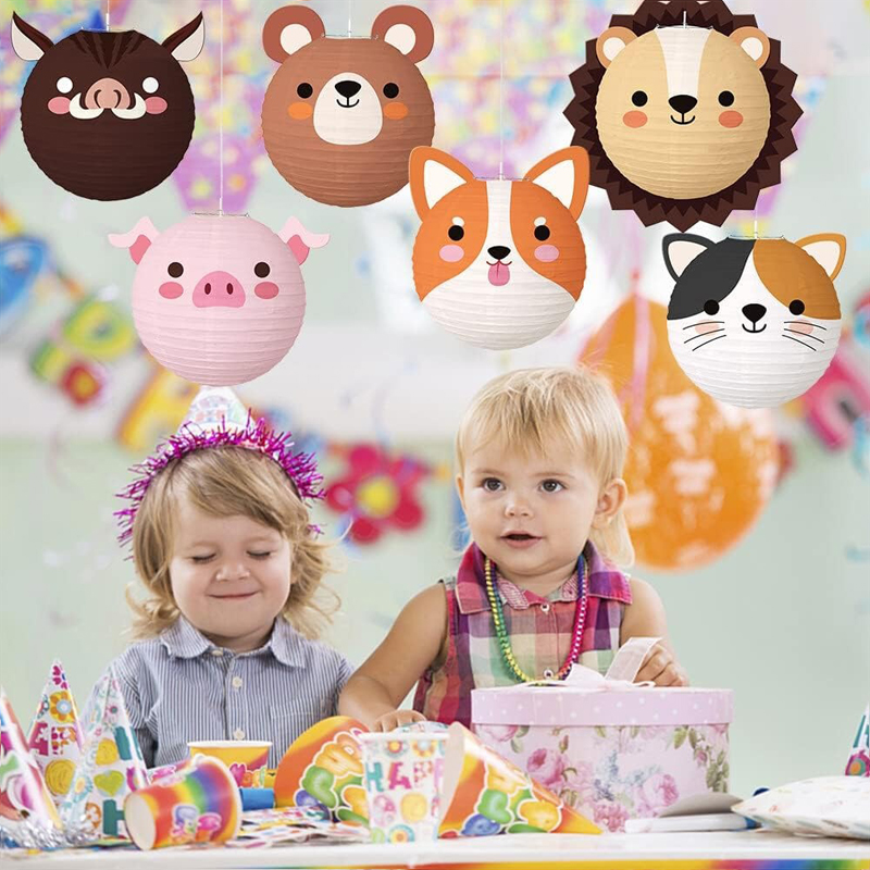 11-Pack Forest Animal Paper Lanterns (10-Inch),Hanging Wild Animal Decor (Elephant,Lion,Tiger,Bear & More)for Kids' Birthday Jungle Party,Classroom & Nursery - Image 3