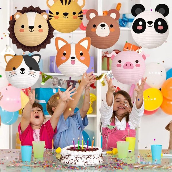 ML251106-11-Pack-Forest-Animal-Paper-Lanterns-(10-Inch),-Hanging-Wild-Animal-Decor-(Elephant,-Lion,-Tiger,-Bear-&-More)-for-Kids'-Birthday-Jungle-Party,-Classroom-&-Nursery-Setup-usage-scene2