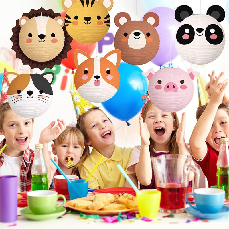 11-Pack Forest Animal Paper Lanterns (10-Inch),Hanging Wild Animal Decor (Elephant,Lion,Tiger,Bear & More)for Kids' Birthday Jungle Party,Classroom & Nursery - Image 5