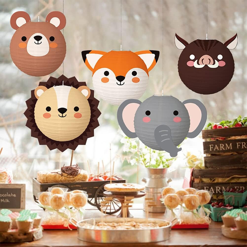11-Pack Forest Animal Paper Lanterns (10-Inch),Hanging Wild Animal Decor (Elephant,Lion,Tiger,Bear & More)for Kids' Birthday Jungle Party,Classroom & Nursery - Image 6