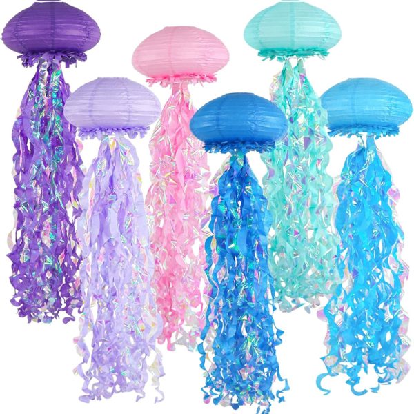 ML251108-6-Pack-Jellyfish-Paper-Lanterns-(10-Inch-Multi-Color-with-Sequins),-Underwater-Theme-Hanging-Decor-for-Mermaid-Ocean-Birthday-Parties,-Baby-Showers-&-Classroom-Setup-Sku