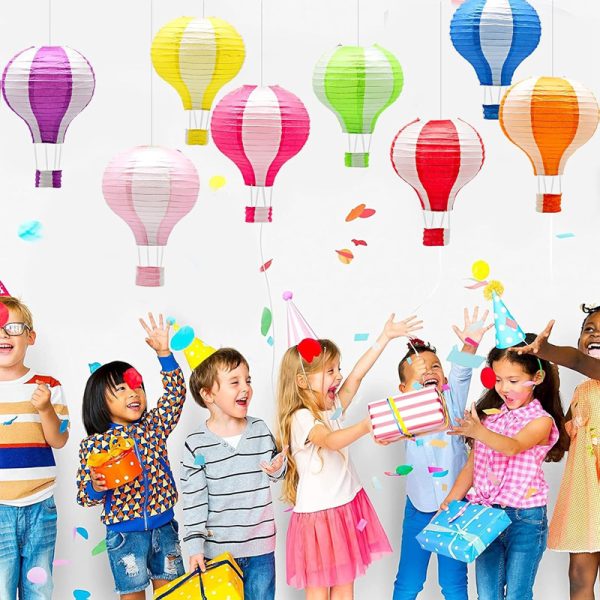 ML251109-8-Pack-Hot-Air-Balloon-Paper-Lanterns-(12-Inch-Multi-Color),-Hanging-Decor-for-Birthday,-Wedding,-Christmas-&-Holiday-Party-Setup-usage-scene