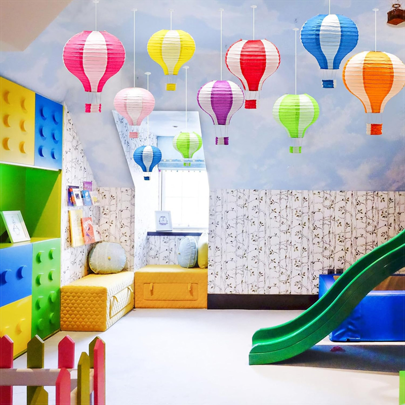 ML251109-8-Pack-Hot-Air-Balloon-Paper-Lanterns-(12-Inch-Multi-Color),-Hanging-Decor-for-Birthday,-Wedding,-Christmas-&-Holiday-Party-Setup-usage-scene2