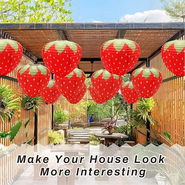 ML251203-4-Pack-Strawberry-Paper-Lanterns-(8-12-inches),-Hanging-Decor-for-Kids'-Birthday-Party-&-Indoor-Holiday-Room-Decor--information1