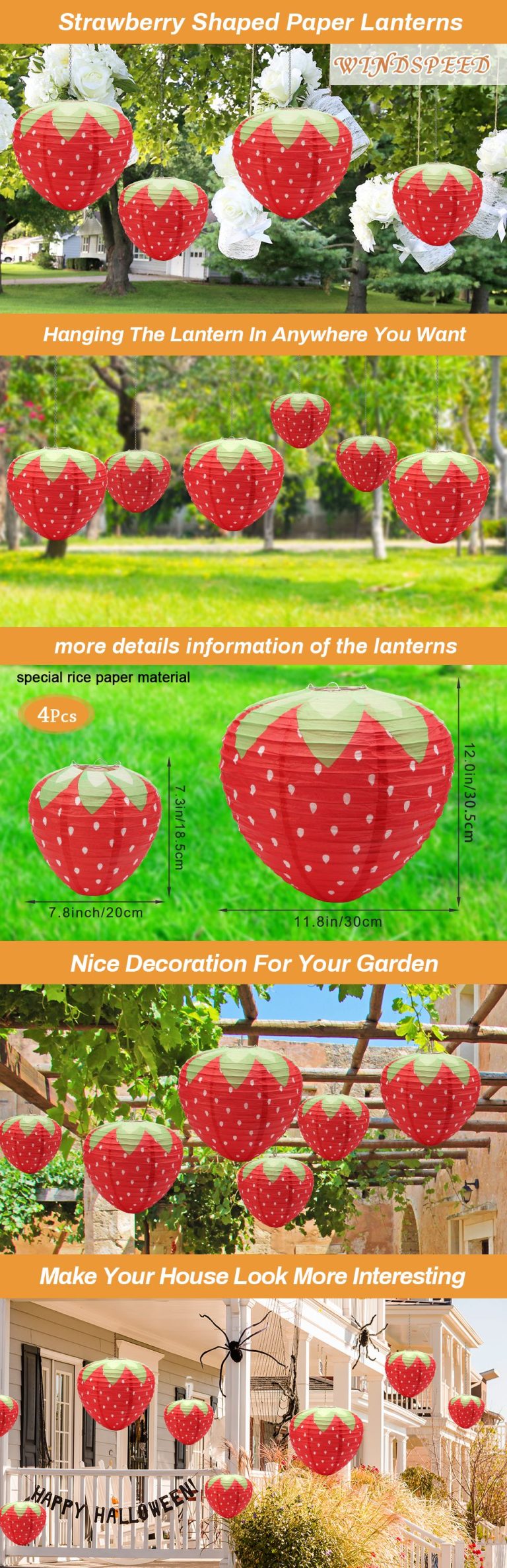 ML251203-4-Pack-Strawberry-Paper-Lanterns-(8-12-inches),-Hanging-Decor-for-Kids'-Birthday-Party-&-Indoor-Holiday-Room-Decor--information2