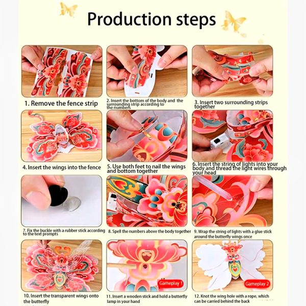 ML251206-Chinese-New-Year-Butterfly-Paper-Lantern-(13-inches),-DIY-Kids-Craft-Kit-for-Spring-Festival-Indoor-Home-Party-Decoration-product-steps