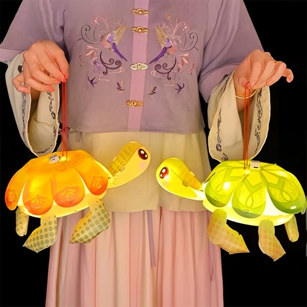 ML251207-Chinese-New-Year-Glowing-Turtle-Paper-Lantern-(11'×13'),-DIY-Kids-Craft-Kit-for-Hanfu-Theme-Spring-Festival-Handheld-Decoration-side-view