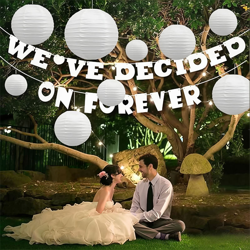 10-Pack White Paper Ball Lantern (4"–12" Mix Size), DIY Hanging Decoration Kit for Birthday & Wedding Party Events - Image 2