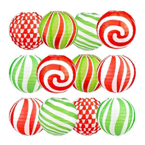 ML251217-12-Pack-Christmas-Lollipop-Paper-Lantern-(8-inches),--Hanging-Decor-for-Kids'-Classroom-&-Party-Indoor-Decoration-Setup-sku