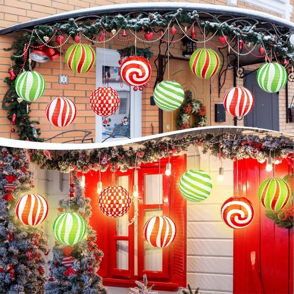 ML251217-12-Pack-Christmas-Lollipop-Paper-Lantern-(8-inches),--Hanging-Decor-for-Kids'-Classroom-&-Party-Indoor-Decoration-Setup-usage-scence1