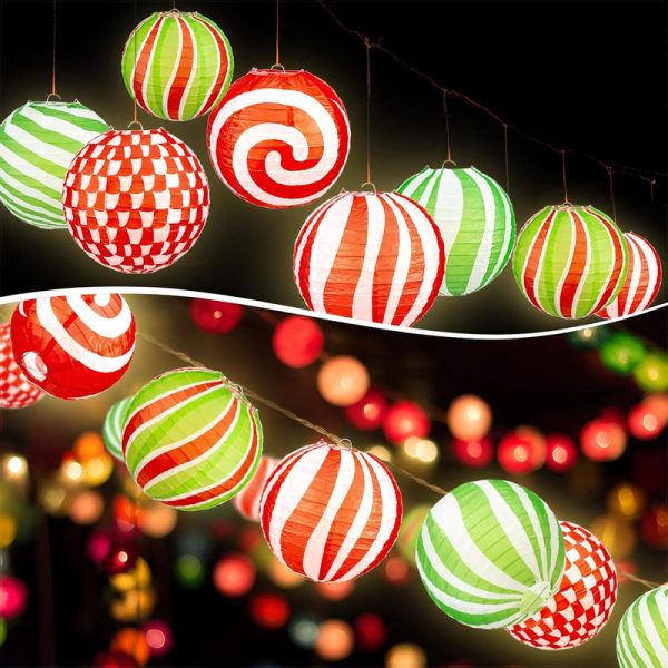 ML251217-12-Pack-Christmas-Lollipop-Paper-Lantern-(8-inches),--Hanging-Decor-for-Kids'-Classroom-&-Party-Indoor-Decoration-Setup-usage-scence3