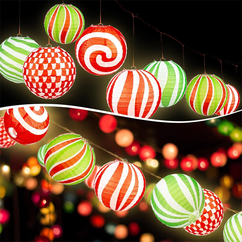 ML251217-12-Pack-Christmas-Lollipop-Paper-Lantern-(8-inches),--Hanging-Decor-for-Kids'-Classroom-&-Party-Indoor-Decoration-Setup-usage-scence3