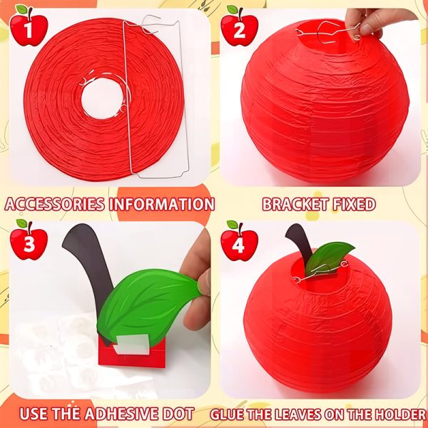 ML251225-9-Pack-Apple-Shaped-Paper-Lantern-(8-10-12-inches),--Hanging-Decor-for-Kids'-Birthday-Party-&-Back-to-School-Classroom-Setup-assemble-way