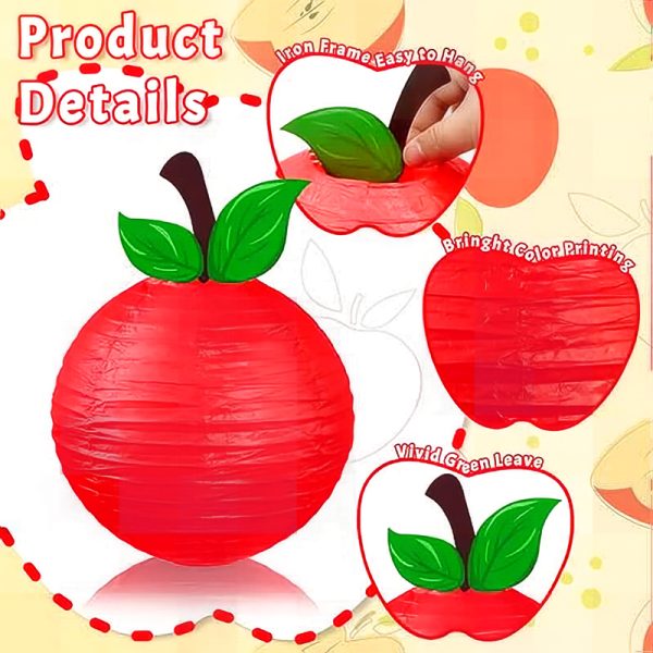 ML251225-9-Pack-Apple-Shaped-Paper-Lantern-(8-10-12-inches),--Hanging-Decor-for-Kids'-Birthday-Party-&-Back-to-School-Classroom-Setup-detail-view