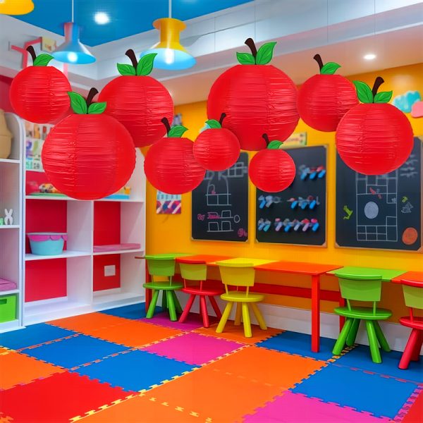 ML251225-9-Pack-Apple-Shaped-Paper-Lantern-(8-10-12-inches),--Hanging-Decor-for-Kids'-Birthday-Party-&-Back-to-School-Classroom-Setup-usage-scene5