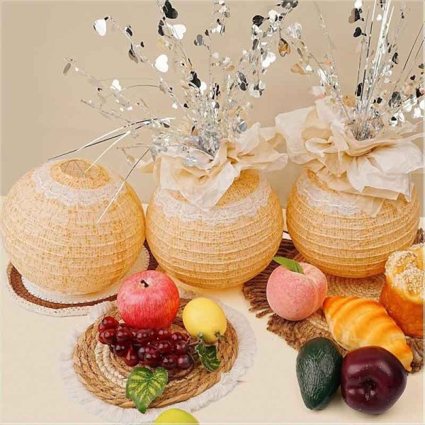 ML251227-12-Pack-Floral-Lace-Paper-Lantern-(8-inches),-Rustic-Wedding-Decor-for-Western-Bridal-Room-&-Indoor-Celebration-Setup-top-view