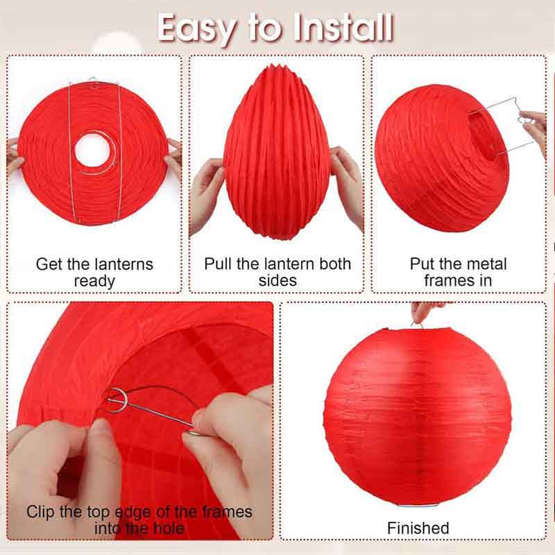 ML251228-6-Pack-Red-Gingham-Paper-Lantern-(12-inches),-Hanging-Decor-for-Picnic,-BBQ-&-Summer-Holiday-Party-Indoor-Setup-install-way