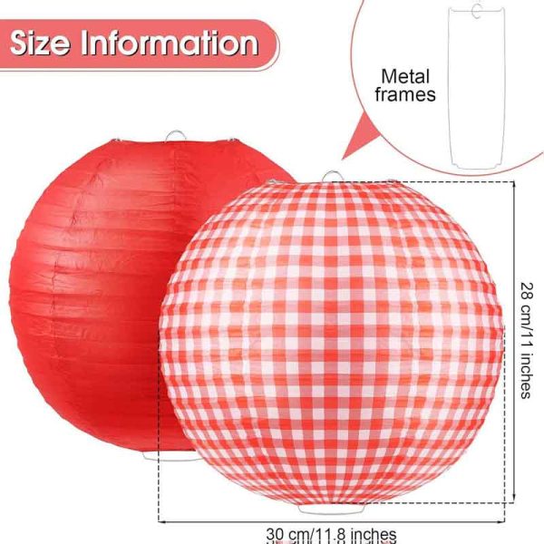 ML251228-6-Pack-Red-Gingham-Paper-Lantern-(12-inches),-Hanging-Decor-for-Picnic,-BBQ-&-Summer-Holiday-Party-Indoor-Setup-size2