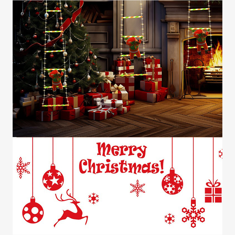 ML251229-1-Pack-LED-Christmas-Ladder-Lights-(5.25ft-8-Rung---9.84ft-12-Rung-Optional),-USB-Powered-with-Remote,-Santa-Pattern-Decor-for-Indoor-Outdoor,-Window,-Garden-&-Christmas-Party-Setup-front-view