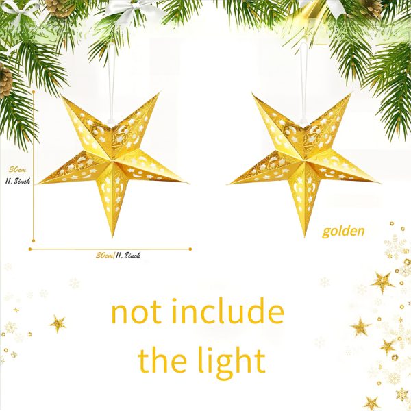 ML251231-12-Pack-3D-Gold-Paper-Star-Lantern-(11.81-inches),-Vintage-Hanging-Decor-for-Christmas,-New-Year,-Wedding-&-Home-Party-Setup-size