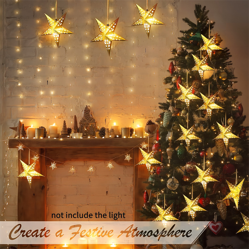 ML251231-12-Pack-3D-Gold-Paper-Star-Lantern-(11.81-inches),-Vintage-Hanging-Decor-for-Christmas,-New-Year,-Wedding-&-Home-Party-Setup-usage-scence1