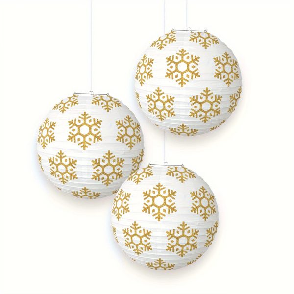 ML251232-6-Pack-White-&-Gold-Snowflake-Paper-Lantern-(11.81-inches),-Hanging-Decor-for-Christmas,-Winter-Party-&-Indoor-Outdoor-Holiday-Setup-sku