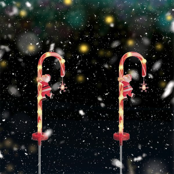 ML251233-2-Pack-Solar-Powered-Santa-Candy-Cane-Lights-(28-inches),-Waterproof-Outdoor-Decor-for-Christmas,-Garden-&-Yard-Holiday-Setup-front-view