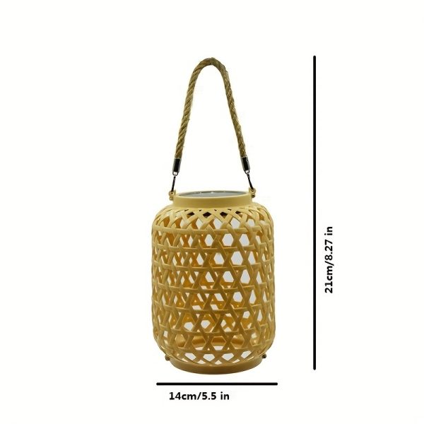 ML251236-1-Pack-Solar-Powered-Bamboo-Weave-Lantern-(8.9in-Tall),-IP44-Waterproof-Warm-Light-Decor-with-Hollow-Pattern,-Ideal-for-Garden,-Courtyard,-Balcony-&-Homestay-Hanging-Table-Setup-size