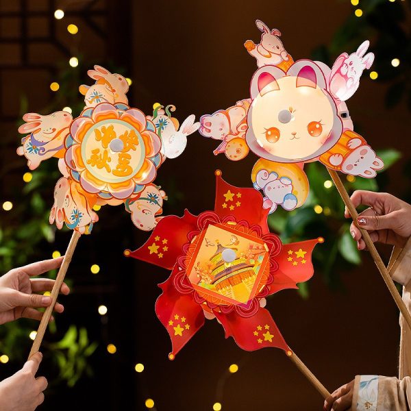 1-Pack Light-Up Handheld Windmill Lantern 10-Inch (Multiple Styles Available), PVC Waterproof Festive Decor for Mid-Autumn & Holiday Parties, Indoor/Outdoor Kids’ Activity & Celebration Use