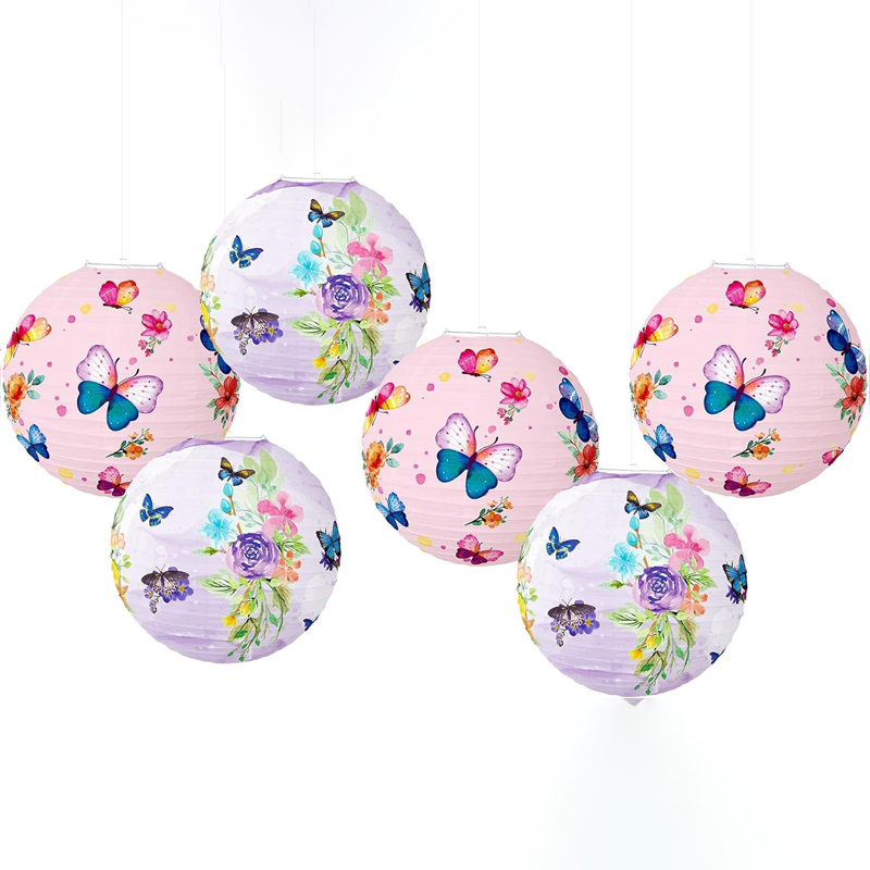 ML251243-6-Pack-Butterfly-&-Floral-Paper-Lanterns-12-Inch-(Pink-&-Purple)---Reusable-Hanging-Decor-for-Birthday,-Baby-Shower-&-Indoor-Outdoor-Garden-Party-Setup-sku