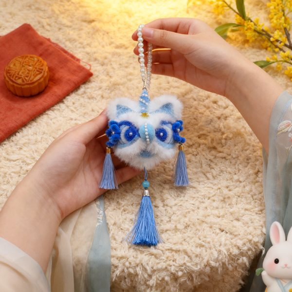 ML251249 1-Pack Traditional Chinese Lion Dance Plush Lantern (Portable Size), Festive Glowing Decor for Lunar New Year, Indoor Home Display & Cultural Celebration Setup A sku