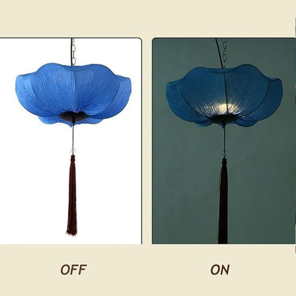 ML260107-1-Pack-Chinese-Lotus-Fabric-Hanging-Lantern,-Oriental-Handcrafted-Design,-Waterproof-Outdoor-Decorative-Glowing-Lamp-for-Patio,-Garden-&-Cultural-Events-front-view