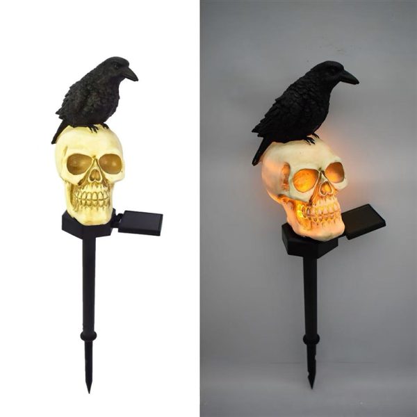 ML260108-1-Pack-Solar-Powered-Crow-Skull-Stake-Light--Outdoor-Halloween-Atmosphere-Decor,-Waterproof-Resin-LED-Landscape-Light-for-Yard-&-Garden-look-forward